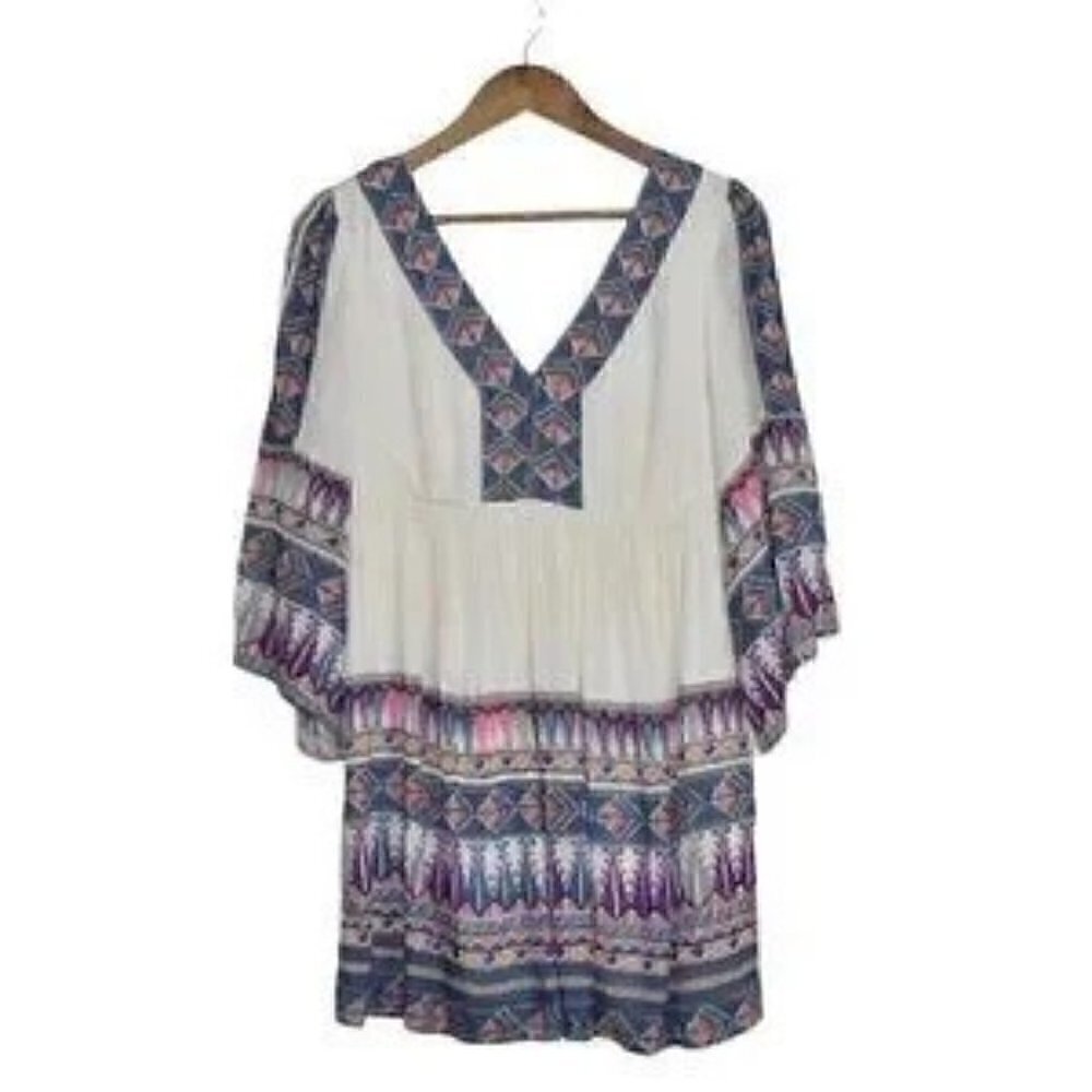 Free People Boho Peasant Flowy Tunic Mini Dress Size XS